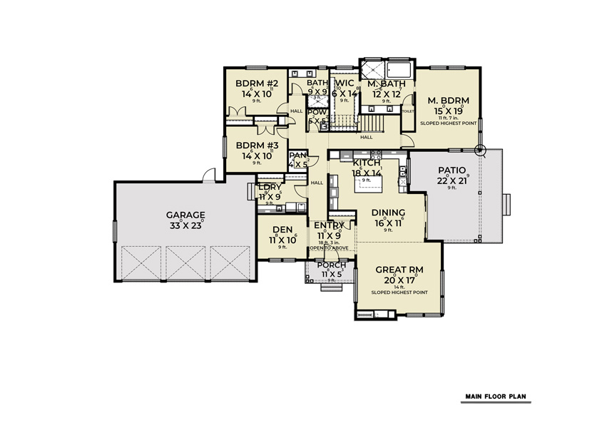 1st Floor image of Contemporary 224 House Plan
